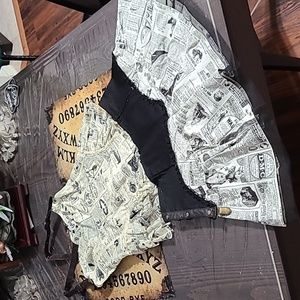 Lip Service - Steampunk skirt and top - M